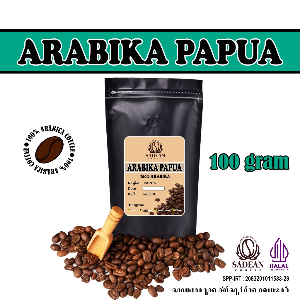 

Kopi Arabika Papua / Biji Kopi Arabika Papua 100gr / Arabika Papua