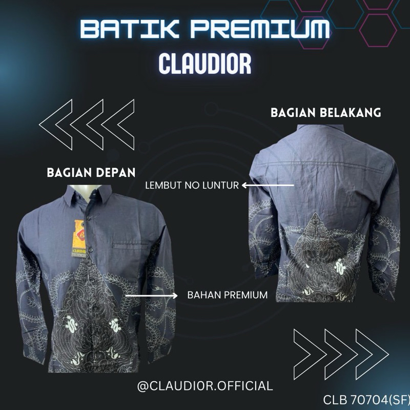 Kemeja Batik Panjang Claudior Slimfit Original 100% CLB70704(SF)