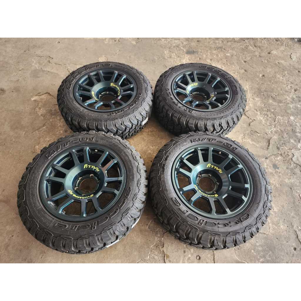 velg bekas racing hsr swamper r18 baut 6 mobil fortuner pajero ford ranger dll