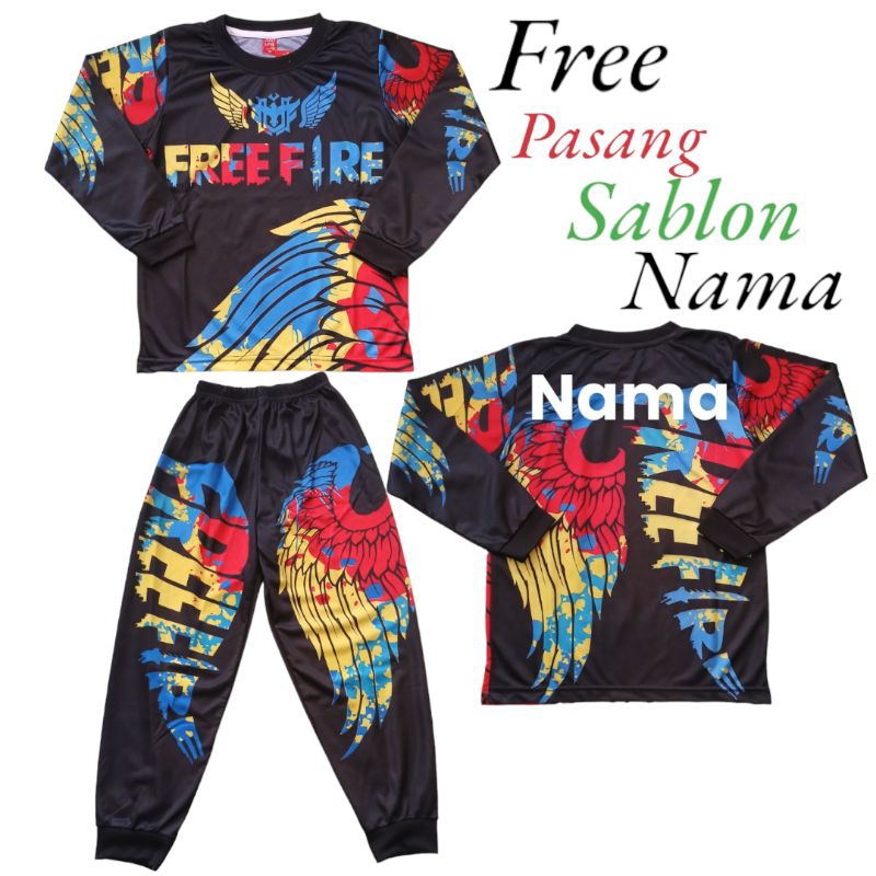 SWTELAN BAJU GAMING ANAK-ANAK/SETELAN BAJU BNL/SETELAN BAJU FREE FIRE/SETELAN BAJU FF