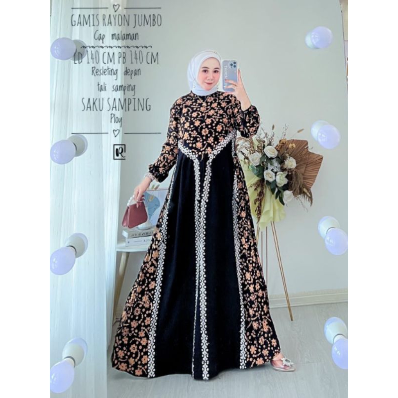 GAMIS RAYON NEW MOTIF BAHAN RAYON TWILL