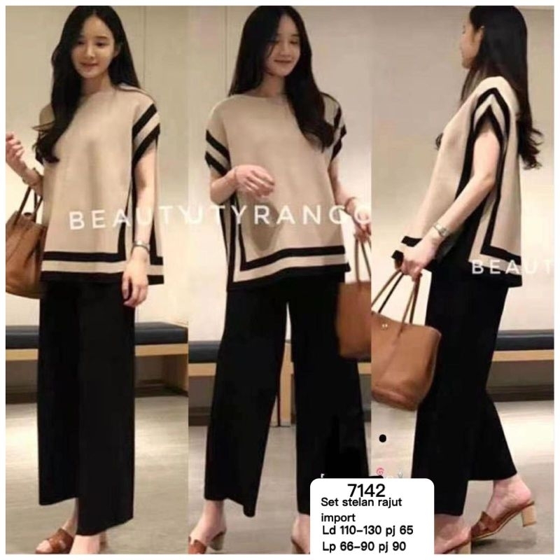 Stelan rajut import 7142 setelan rajut import