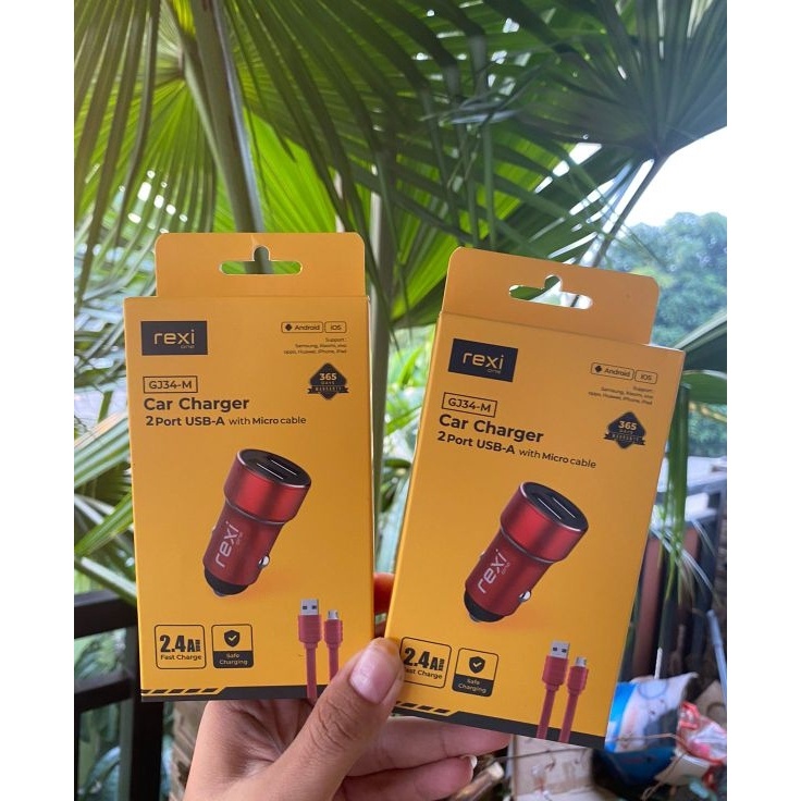 Best  GJ34M rexi car charger with cable micro  casan mobil 24A 2port