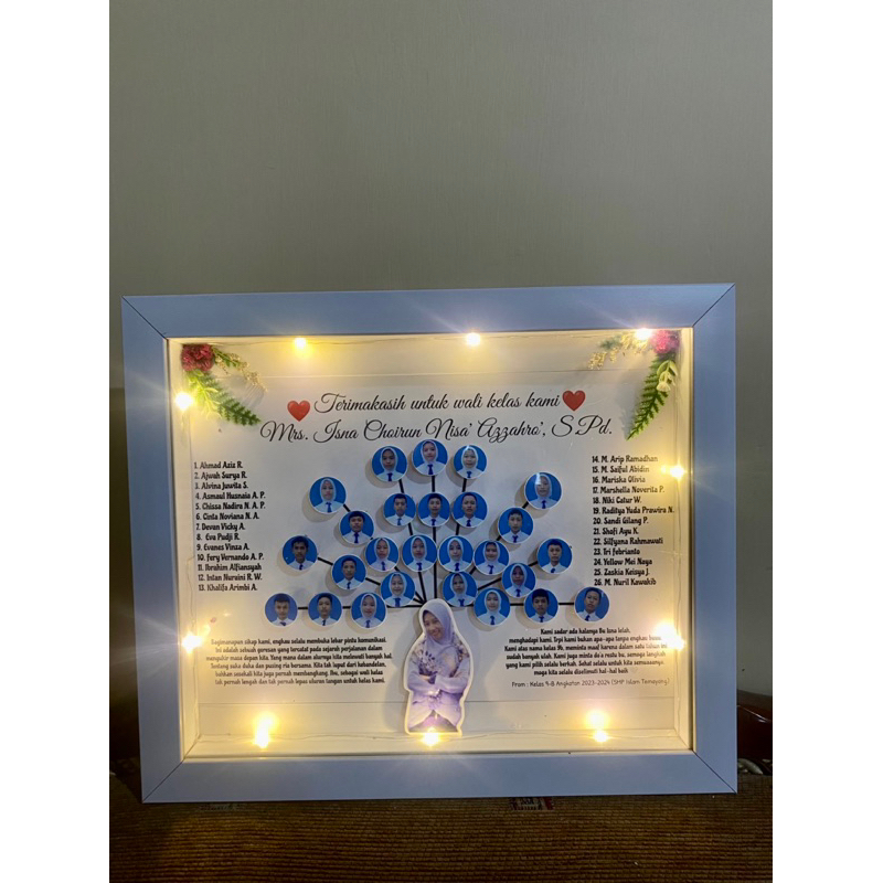 Guru I Kado Guru I Scrapbook guru I 3D bingkai 25 x 30 I Perpisahan kelas I Kenaikan kelas I Kustom 