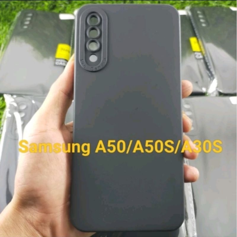 CASE FULL BLACK SAMSUNG A50/A50S/A30S SILIKON PELINDUNG KAMERA