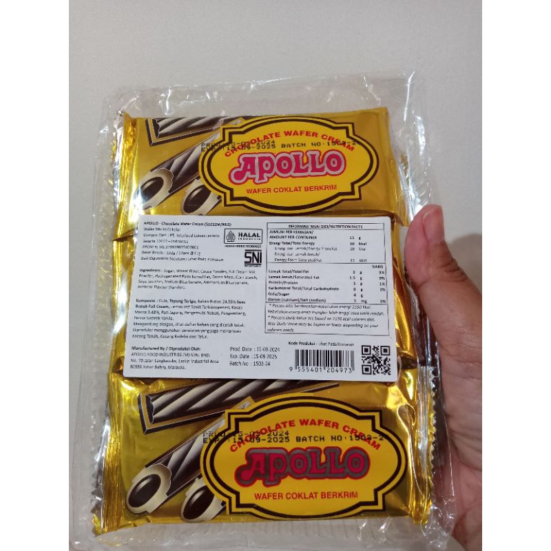 

Apollo stik wafer 132gram/wafer stik coklat dan stroberi/cemilan