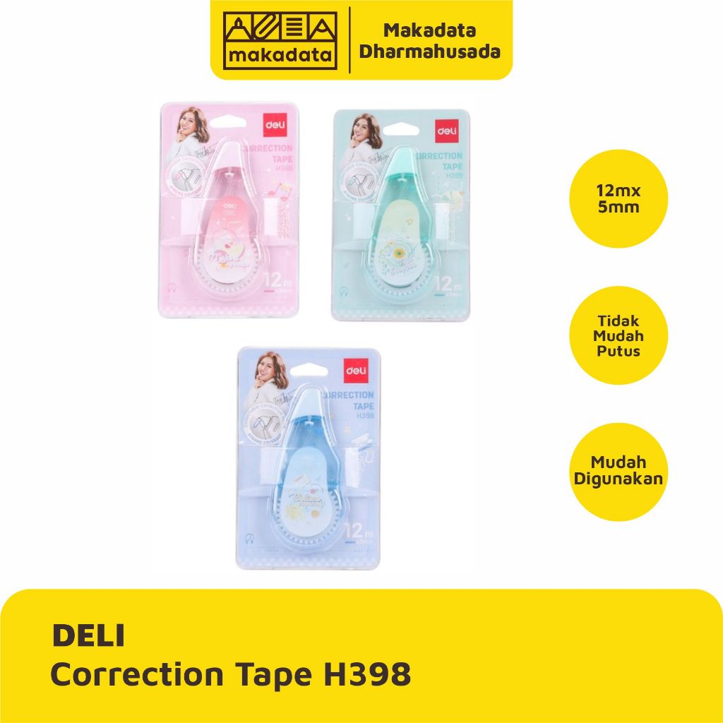 

CORRECTION TAPE | STIPO KERTAS DELI AGMO CH398 12M X 5MM ( 1 PCS)