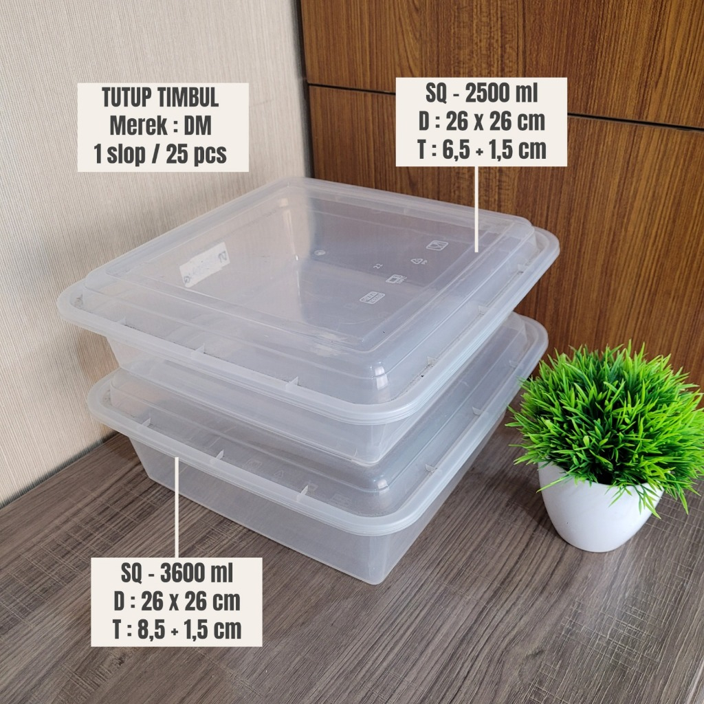 Thinwall DM KOTAK MAKAN PLASTIK SQUARE 2500ML 3600ML