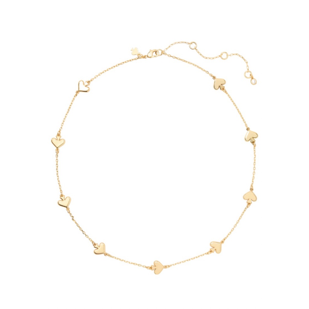 KATE SPADE Spot The Spade Metal Scatter Necklace Gold