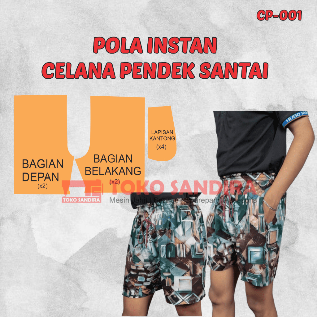 pola celana pendek/pola instan celana boxer/pola boxer santai/pola instan celana pendek santai pria/