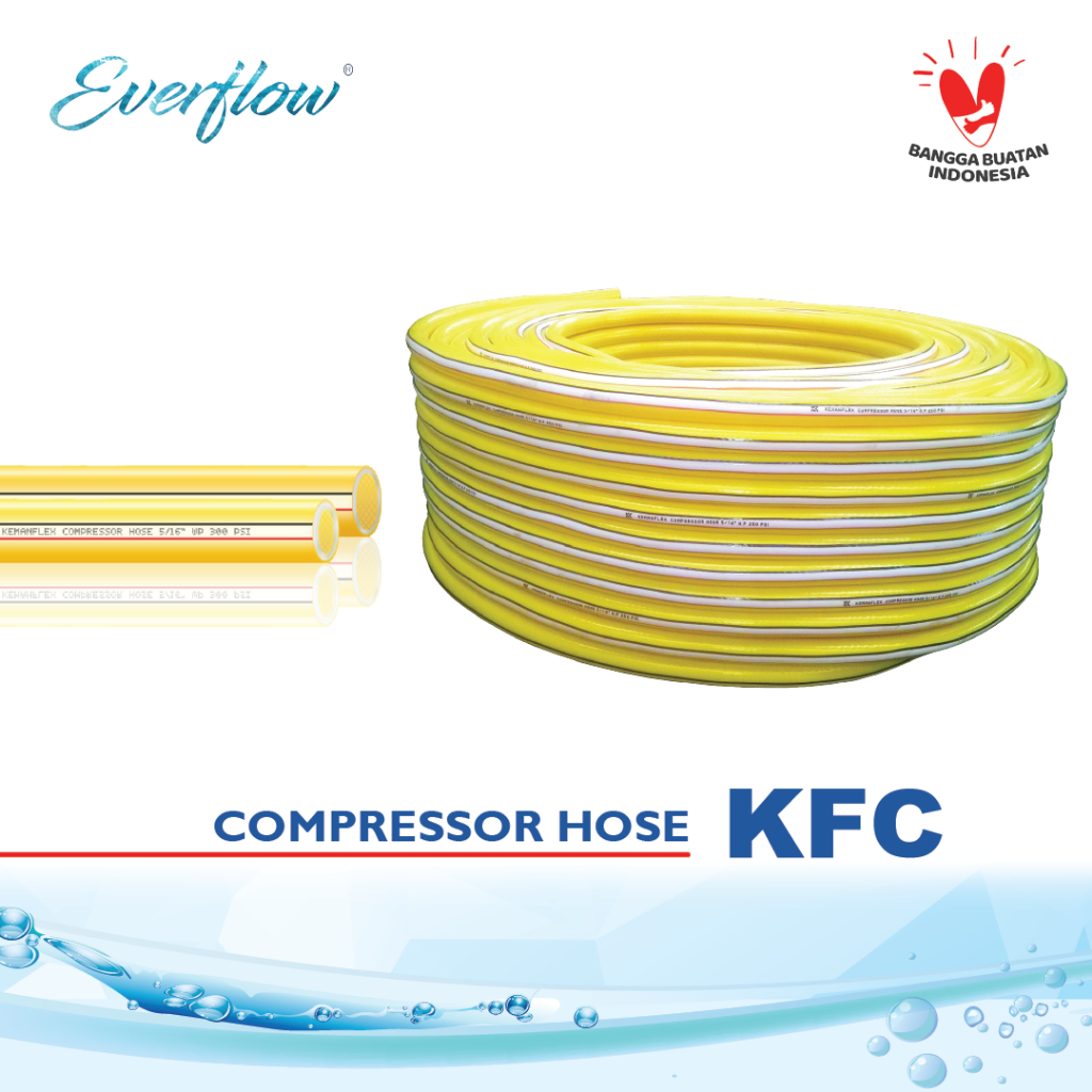 Selang Angin kompresor Kemanflex 5/16 inch Include Fitting Nozzle 10 mtr Tebal