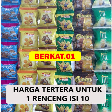 

SNACK CHITATO / CHIKI BALLS / POTABEE / TARO / JETZ / SMAX / MISTER / GURIBEE / TWISTKO RENCENG ISI 10