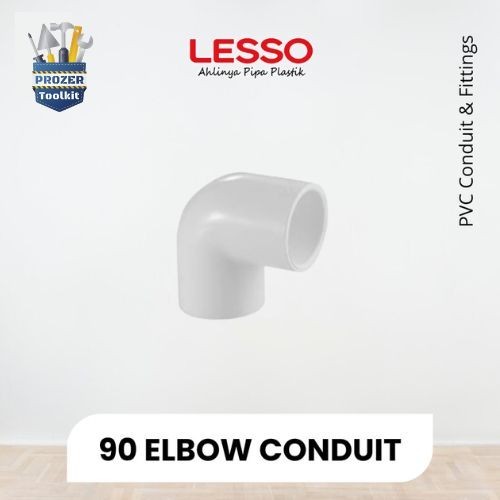 Lesso PVC Conduit 90 Elbow Sambungan Pipa Elbow - 20mm