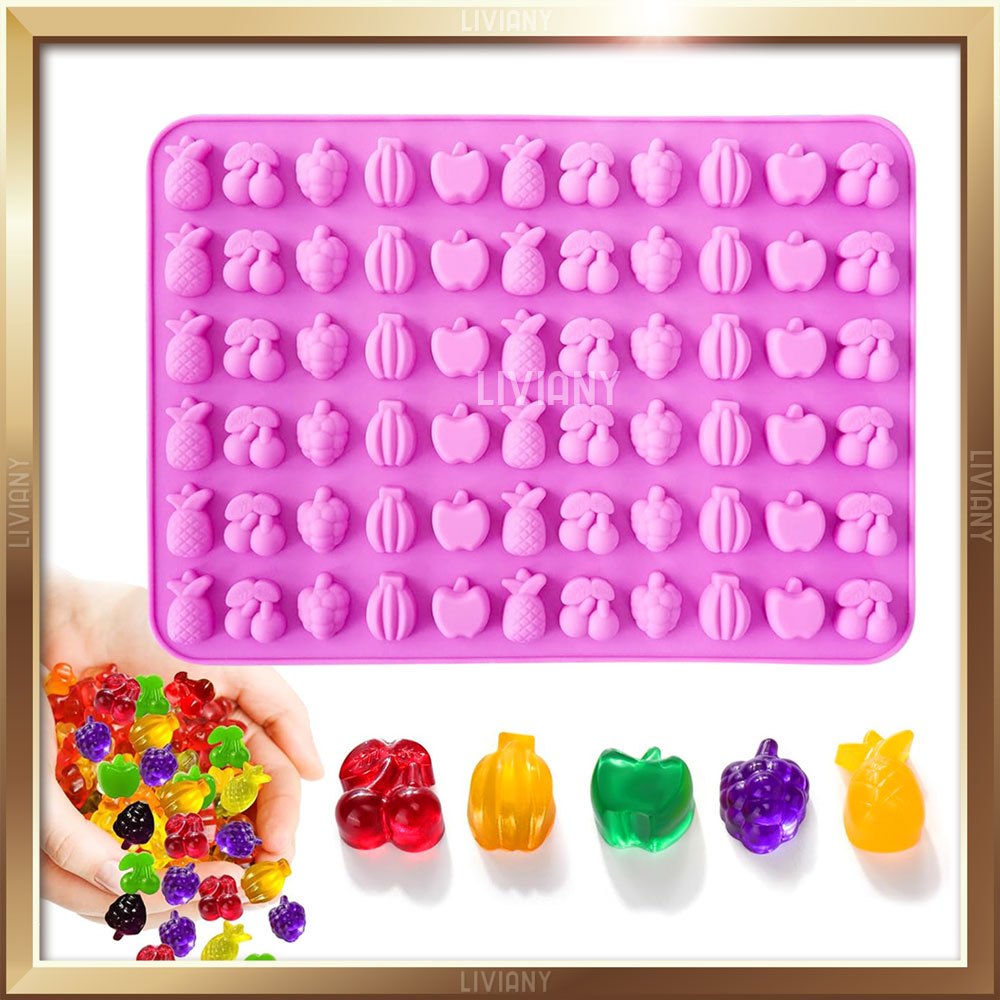 Cetakan Silikon Coklat Permen Jelly Es Buah Nanas Ceri Anggur Pisang Apel Kecil , Silicone Mold Cand
