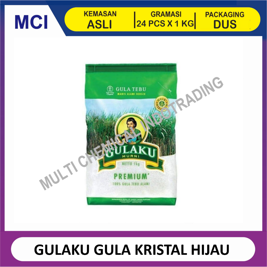 

GULAKU GULA PASIR TEBU PREMIUM 1 KG KEMASAN HIJAU - 1 DUS 24 PCS