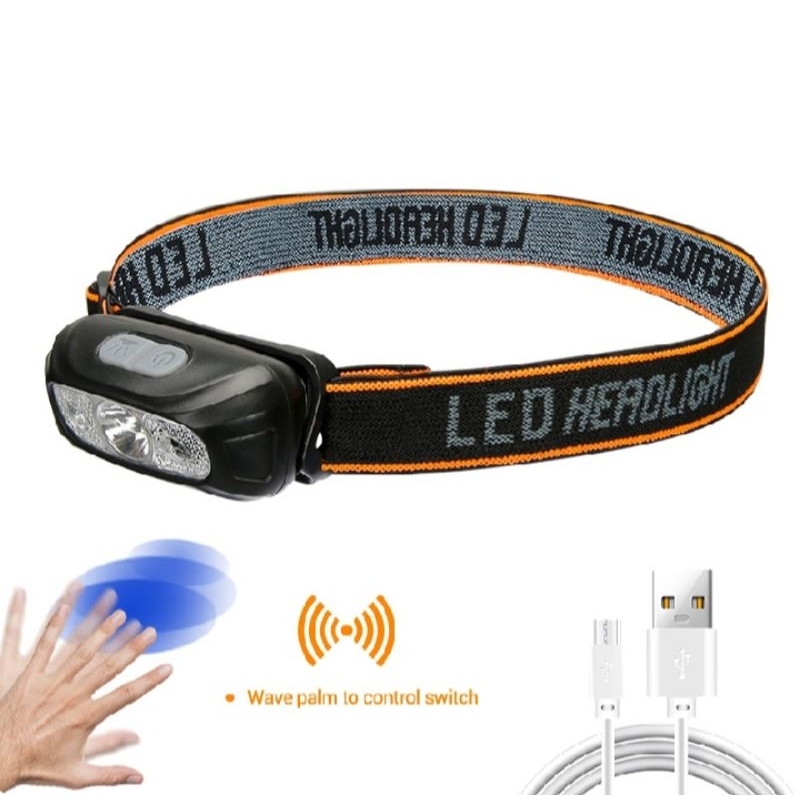 Senter LED mini cob 35w Headlamp sensor Senter kepala