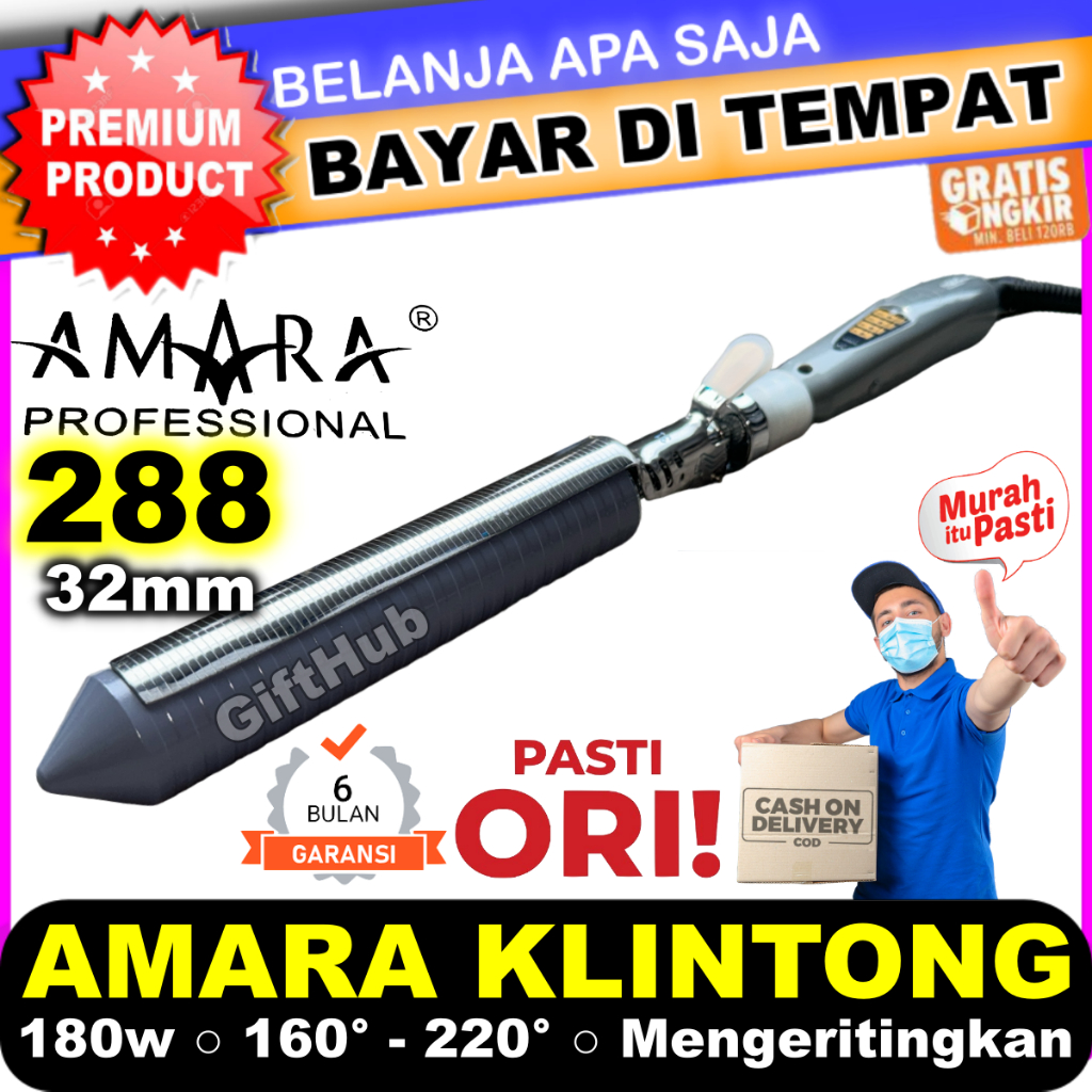 Amara Klintong AM 288 Professional Curling Tong Curly Hair Original Keriting Catok Rambut Curly Deng