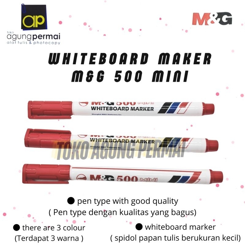 

Spidol Whiteboard Marker Mini M&G 500 Red