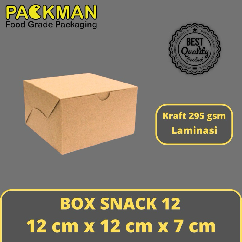 

BOX SNACK KRAFT 12x12x7 / DUS KOTAK FRIED CHICKEN / KOTAK KUE CEMILAN GORENGAN - LAMINASI PE - 12x12x7