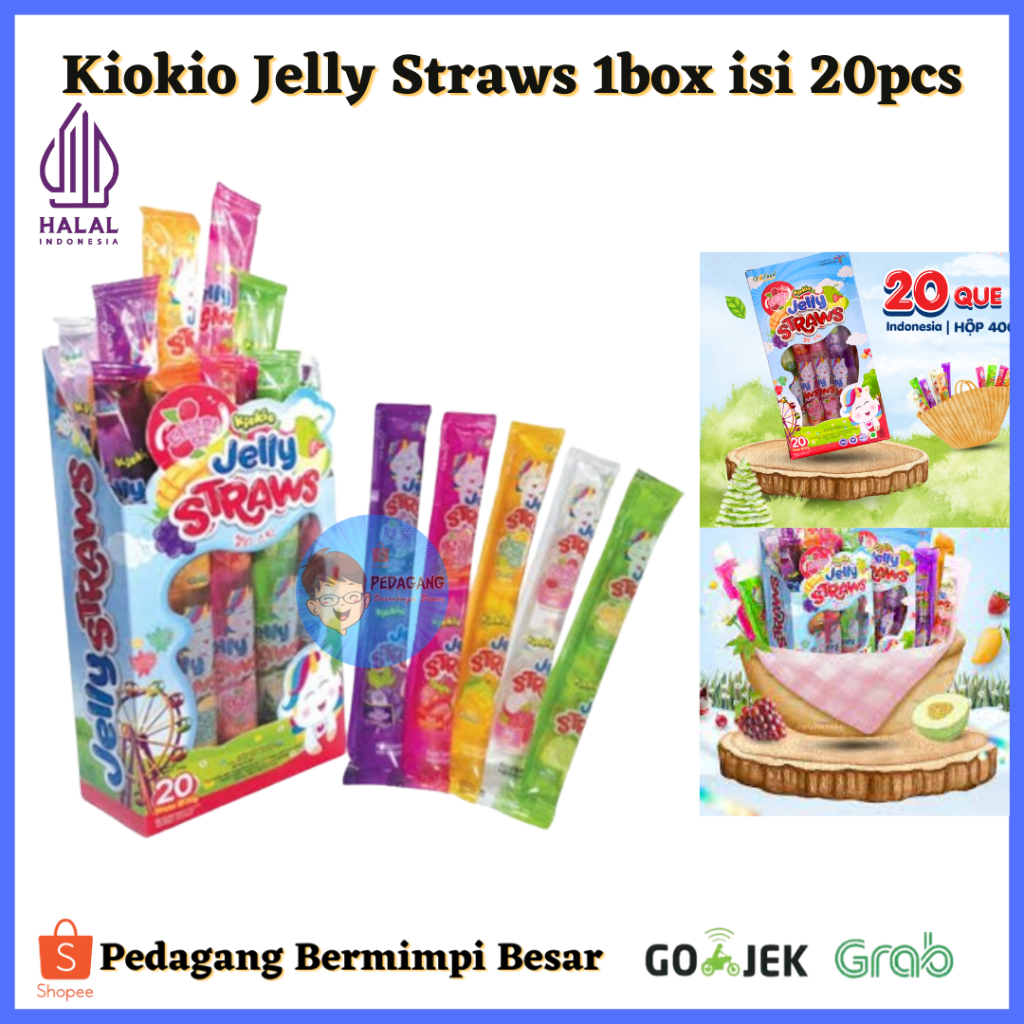 

KIOKIO JELLY STRAWS 1 BOX ISI 20/ jelly straws kio kio/ JELLY