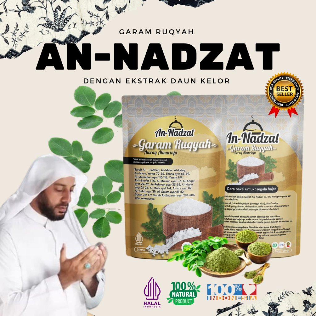 

Garam An-Nadzat 250gr - Salt, Parfum, Bidara Oil, Tasbih