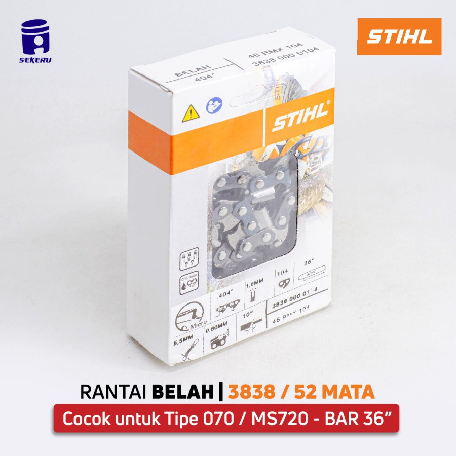 STIHL Rantai BELAH ChainSaw - SENSO 070 36" inch 3838 52 MATA ORIGINAL