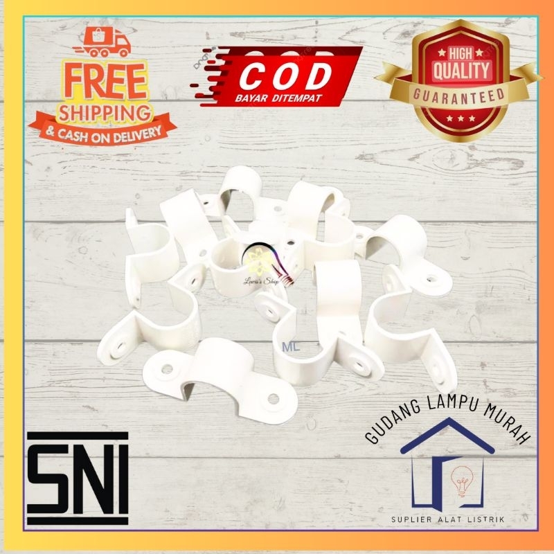 Klem Pipa 20mm Klem PVC Pipa Listrik 20mm Klem Pipa Conduit 20mm