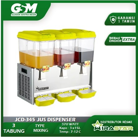 Mesin Jus Dispenser 3tabung / Juice Dispenser WIRASTAR JCD-345