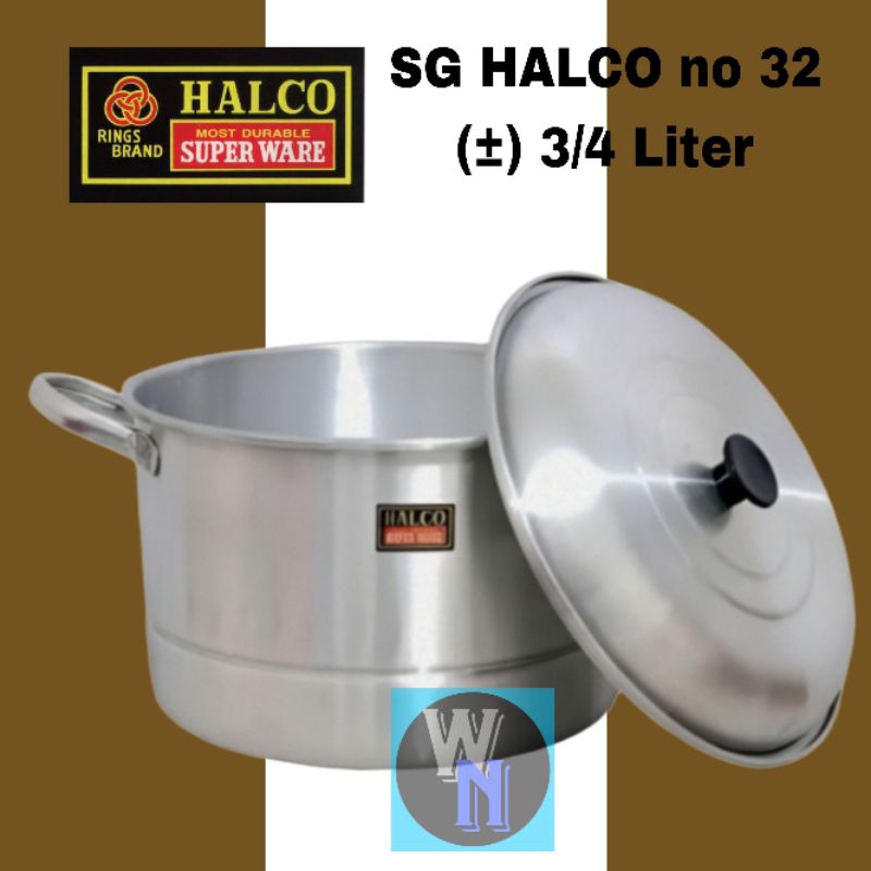 HALCO - Dandang halco No 32 ( 3 s/4 Liter )/langseng nasi/panci serbaguna/panci kukus halco