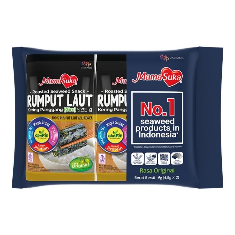 

Mama Suka Rumput Laut Panggang Original 2 x 4.5 g