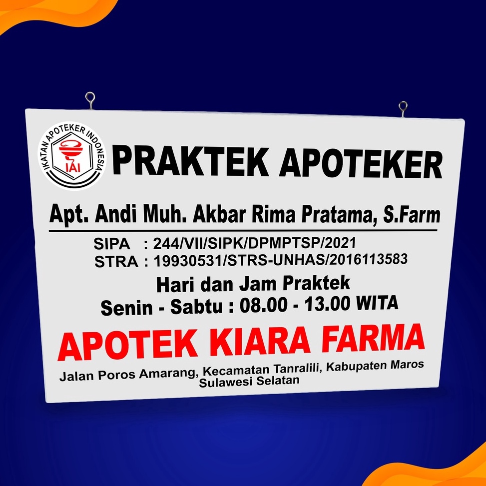 

PAPAN NAMA APOTEK APOTEKER h U8S2