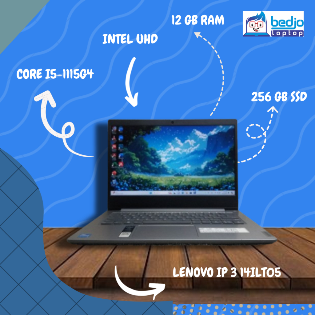 TERJANGKAU, LENOVO IP 3-14ILT05, CORE I5-1115G4, KD BRG 8358, Laptop Lenovo Second, Laptop Lenovo Mu