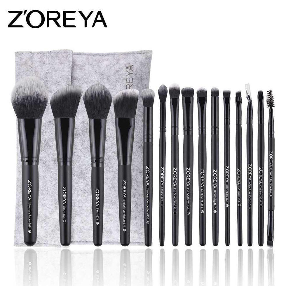 

KODE L16N BISA COD Zoreya Brush Make Up 15 Set dengan Pouch ZZ15 Hitam