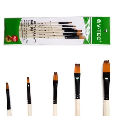

Kuas datar Lukis Menggambar Set isi 6 VTec VTec Drawing Pinting Brush Brush j V8I8