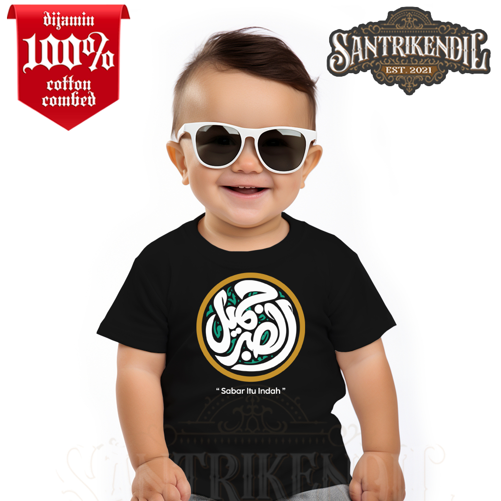 KAOS ISLAMI KUALITAS PREMIUM 100% CATTON / KAOS SABAR ITU INDAH / KAOS DAKWAH SANTRI KEREN LENGAN PE