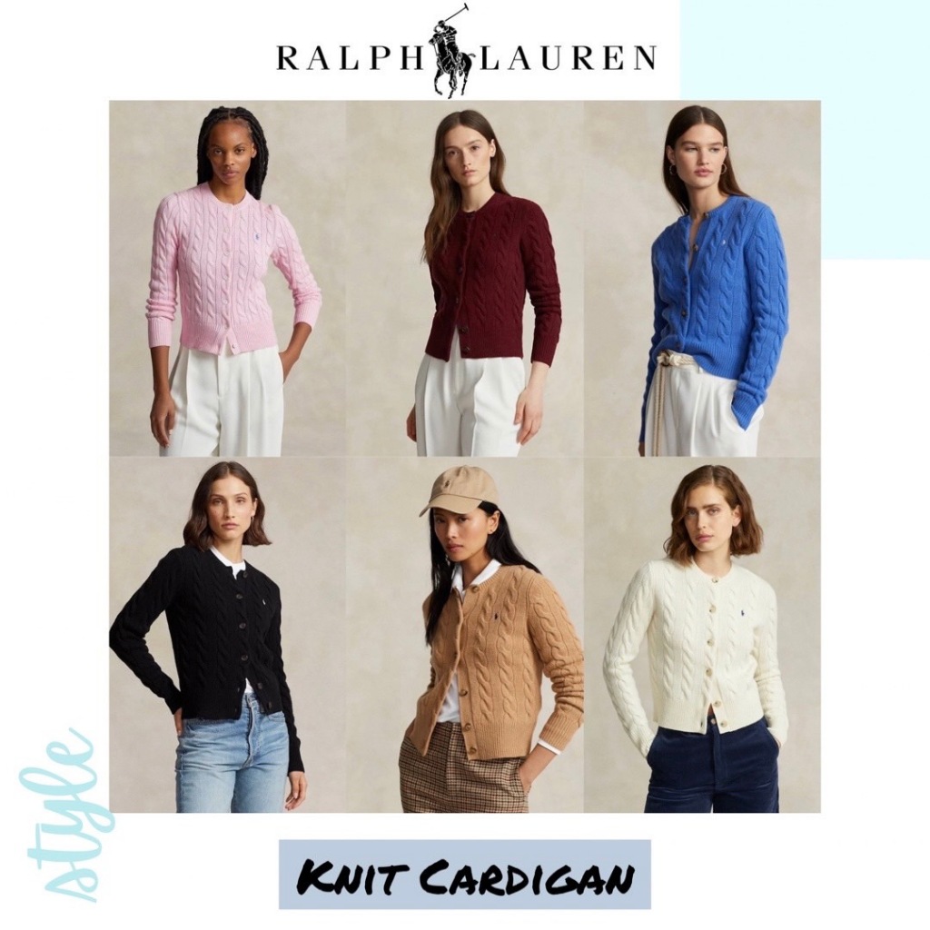 Cable Knit Zip Cardigan by Ralph Lauren - Sweater Cardigan Wanita