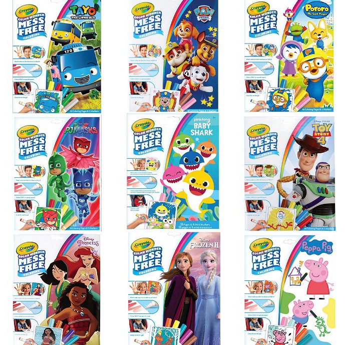 

KODE M45V Crayola Color Wonder Mess Free Coloring Pages Markers Baby Shark Frozen Pororo Tayo Toy Story