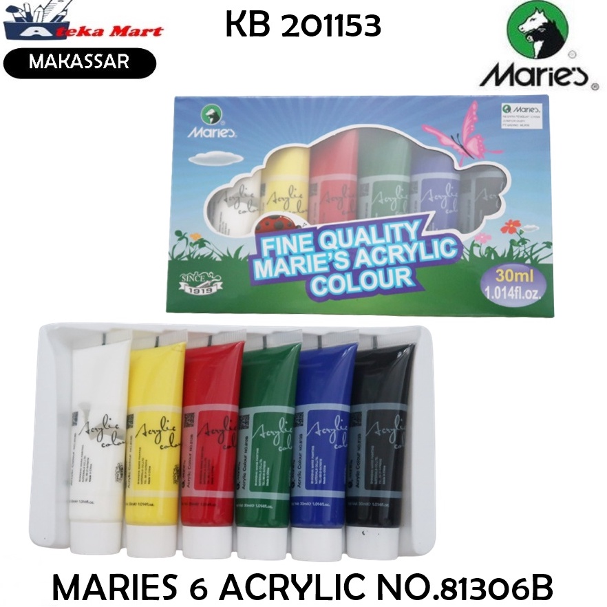 

SET6PCS MARIES 6 ACRYLIC COLOURS 8136B 3ML i V5C9