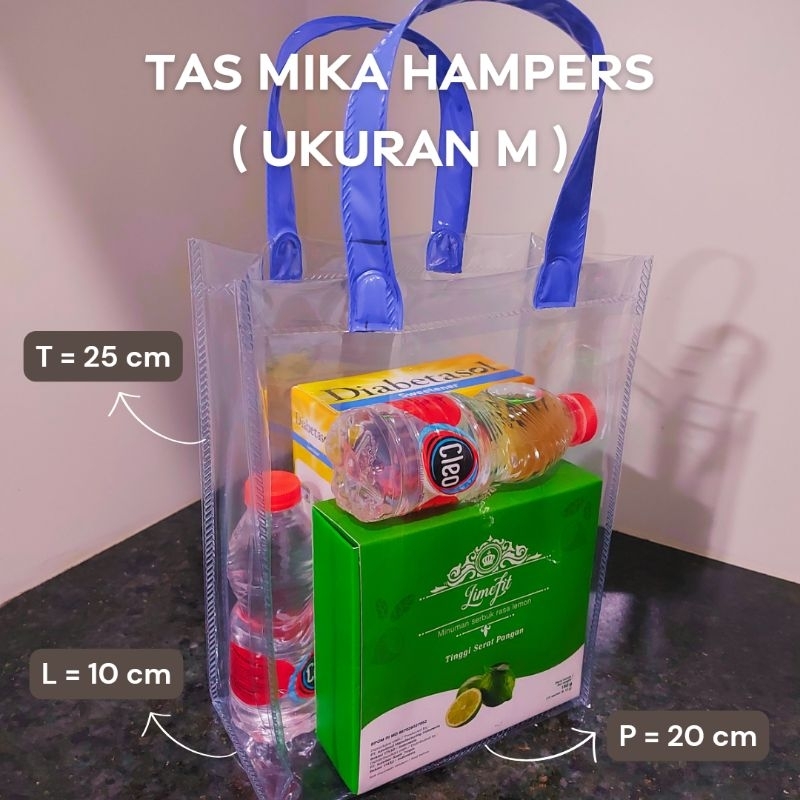 

( 1 Kodi = 20 PCS M ) Tas Mika Transparan ( M ) / Tas Mika Hampers Ulang Tahun Souvernir Hajatan / Tas Mika PVC Tebal