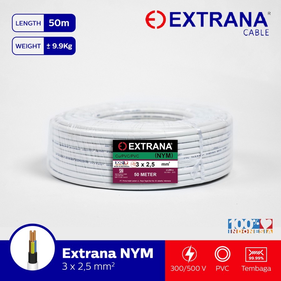 KABEL EXTRANA NYMHY 3X 2,5MM 1 ROLL 50 METER