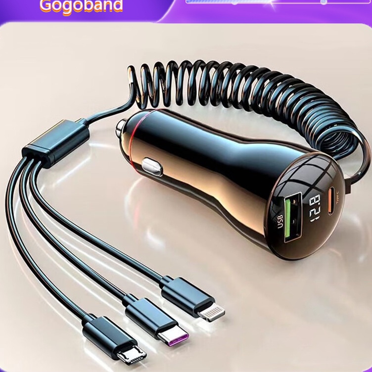 KODE S39N Pengisi daya mobil baru pintar satu hingga tiga dengan kabel pemantik rokok multifungsi mi