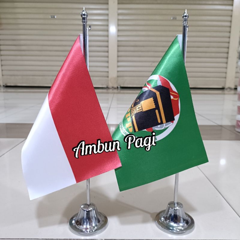 

best seller tiang stenlis meja+bendera partai PPP+bendera Merah Putih