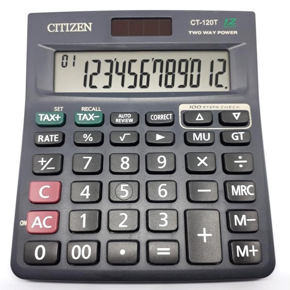 

PENTING Kalkulator Dagang 12T CT12T Ukuran Besar Citizen 12 Digit 112 STEP CHEC K BIG DISPLAY v B5E5