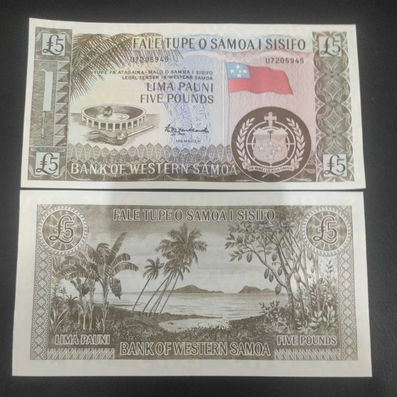 Uang Asing Samoa Barat Pecahan 5 Pounds