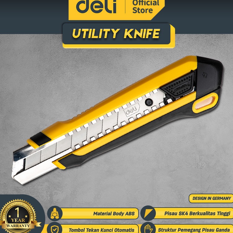 

Deli Utility Knife Cutter Pisau SK4 Pisau DoubleTeeth EDL25 p HT4