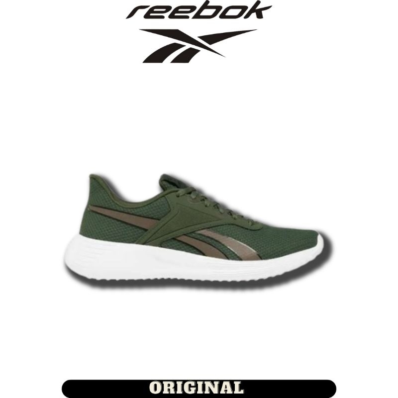 Sepatu Reebok Lite 3 Running Green Black Men's ( 100033951 ) Original