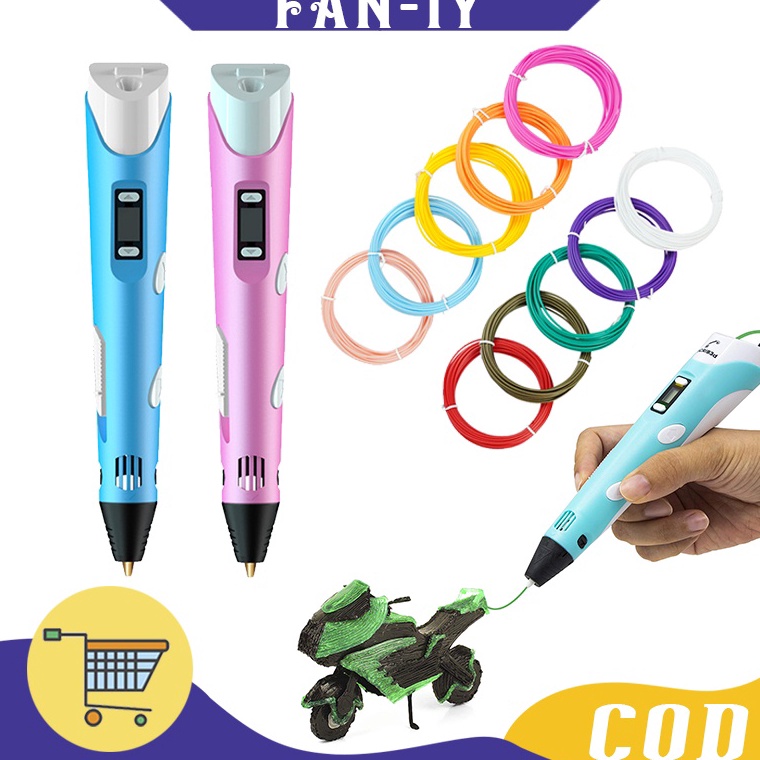 

KODE F87R 3D Printing Pen 3D Printer Arts Pen Magic Drawing Pen DIY Pulpen 3D 1 Warna Bahan Tidak Beracun