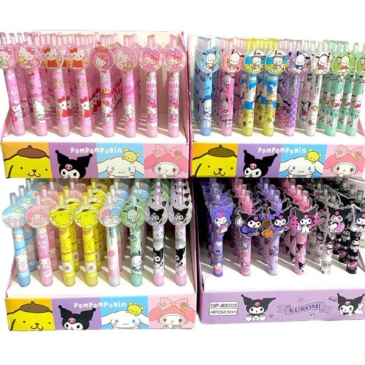 

48 Pcs 1 BOX Pulpen Cetek Kuromi Hello Kitty Sanrio k W1J4