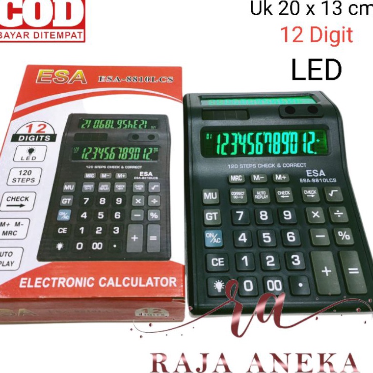 

Kalkulator Layar Lcd Led menyala Calculator Besar Esa 881 12 digit cek ulang 2 layar bolak balik t J5M8