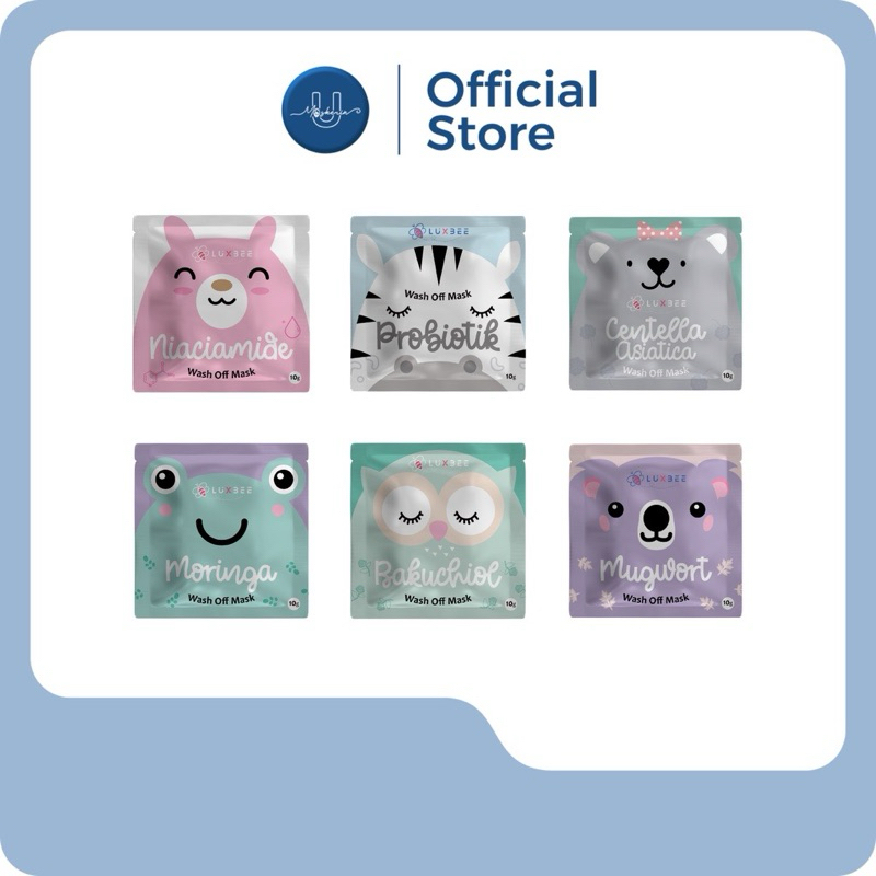 [BPOM] LUXBEE Wash Off Mask 10gr - Masker Wajah Organik Mencerahkan Kulit Wajah